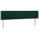 sengegavl med kanter 203x16x78/88 cm fløjl mørkegrøn - xlshop.dk