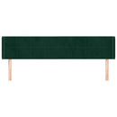 sengegavl med kanter 203x16x78/88 cm fløjl mørkegrøn - xlshop.dk