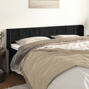 sengegavl med kanter 203x16x78/88 cm fløjl sort - xlshop.dk
