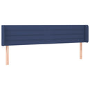 sengegavl med kanter 203x16x78/88 cm stof blå - xlshop.dk