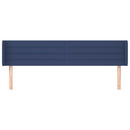 sengegavl med kanter 203x16x78/88 cm stof blå - xlshop.dk