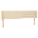 sengegavl med kanter 203x16x78/88 cm stof cremefarvet - xlshop.dk