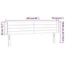 sengegavl med kanter 203x16x78/88 cm stof gråbrun - xlshop.dk