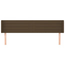 sengegavl med kanter 203x16x78/88 cm stof mørkebrun - xlshop.dk