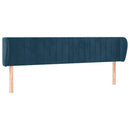 sengegavl med kanter 203x23x78/88 cm fløjl mørkeblå - xlshop.dk