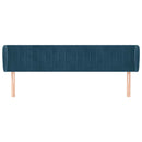 sengegavl med kanter 203x23x78/88 cm fløjl mørkeblå - xlshop.dk