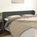 sengegavl med kanter 203x23x78/88 cm fløjl mørkegrå - xlshop.dk