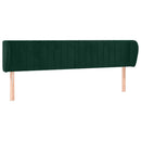 sengegavl med kanter 203x23x78/88 cm fløjl mørkegrøn - xlshop.dk