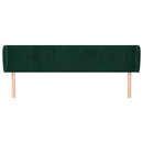 sengegavl med kanter 203x23x78/88 cm fløjl mørkegrøn - xlshop.dk