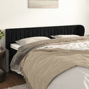 sengegavl med kanter 203x23x78/88 cm fløjl sort - xlshop.dk