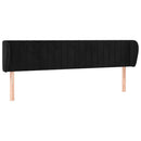sengegavl med kanter 203x23x78/88 cm fløjl sort - xlshop.dk