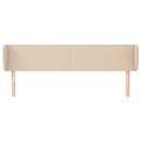 sengegavl med kanter 203x23x78/88 cm kunstlæder cappuccino - xlshop.dk