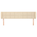 sengegavl med kanter 203x23x78/88 cm stof cremefarvet - xlshop.dk