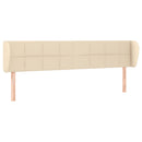 sengegavl med kanter 203x23x78/88 cm stof cremefarvet - xlshop.dk
