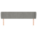 sengegavl med kanter 203x23x78/88cm fløjl lysegrå - xlshop.dk