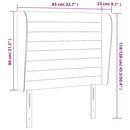 sengegavl med kanter 83x23x118/128 cm fløjl mørkegrå - xlshop.dk