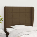 sengegavl med kanter 83x23x118/128 cm stof mørkebrun - xlshop.dk