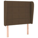 sengegavl med kanter 83x23x118/128 cm stof mørkebrun - xlshop.dk