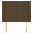sengegavl med kanter 83x23x118/128 cm stof mørkebrun - xlshop.dk
