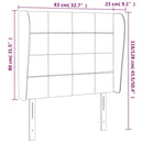 sengegavl med kanter 83x23x118/128 cm stof mørkebrun - xlshop.dk