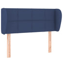 sengegavl med kanter 83x23x78/88 cm stof blå - xlshop.dk
