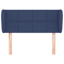 sengegavl med kanter 83x23x78/88 cm stof blå - xlshop.dk