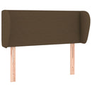 sengegavl med kanter 83x23x78/88 cm stof mørkebrun - xlshop.dk