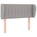 sengegavl med kanter 93x16x78/128 cm stof lysegrå - xlshop.dk