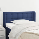 sengegavl med kanter 93x16x78/88 cm stof blå - xlshop.dk