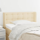 sengegavl med kanter 93x16x78/88 cm stof cremefarvet - xlshop.dk