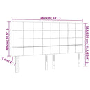sengegavl med LED-lys 160x5x118/128 cm stof mørkebrun - xlshop.dk