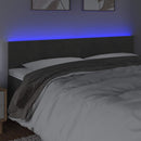 sengegavl med LED-lys 160x5x78/88 cm velour mørkegrå - xlshop.dk