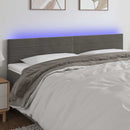 sengegavl med LED-lys 160x5x78/88 cm velour mørkegrå - xlshop.dk