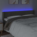 sengegavl med LED-lys 163x16x78/88 cm fløjl mørkegrå - xlshop.dk