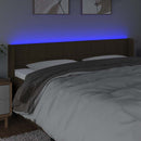 sengegavl med LED-lys 163x16x78/88 cm stof mørkebrun - xlshop.dk
