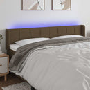 sengegavl med LED-lys 163x16x78/88 cm stof mørkebrun - xlshop.dk