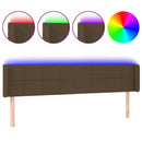sengegavl med LED-lys 163x16x78/88 cm stof mørkebrun - xlshop.dk