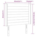 sengegavl med LED-lys 83x16x118/128 cm fløjl mørkegrå - xlshop.dk