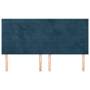 sengegavl mørkeblå 180x5x118/128 cm fløjl - xlshop.dk