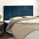 sengegavl mørkeblå 180x5x118/128 cm fløjl - xlshop.dk