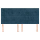 sengegavl mørkeblå 200x5x118/128 cm fløjl - xlshop.dk