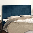 sengegavl mørkeblå 200x5x118/128 cm fløjl - xlshop.dk