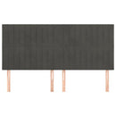 sengegavl mørkegrå 160x5x118/128 cm fløjl - xlshop.dk