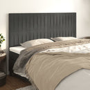 sengegavl mørkegrå 160x5x118/128 cm fløjl - xlshop.dk
