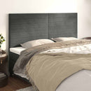 sengegavl mørkegrå 160x5x118/128 cm fløjl - xlshop.dk