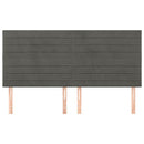 sengegavl mørkegrå 160x5x118/128 cm fløjl - xlshop.dk