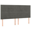 sengegavl mørkegrå 160x5x118/128 cm fløjl - xlshop.dk