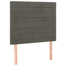 sengegavl mørkegrå 80x5x118/128 cm fløjl - xlshop.dk