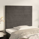 sengegavl mørkegrå 80x5x118/128 cm fløjl - xlshop.dk