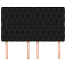 sengegavl sort 144x7x118/128 cm stof - xlshop.dk